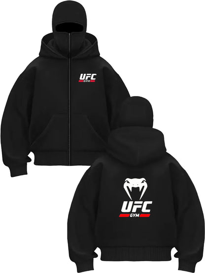 2025 Autumn/Winter UFC Fighting Fans Slow Running Hoodies, Men's and Women's Zipper Hoodies, Casual Fashion Sports Hoodies